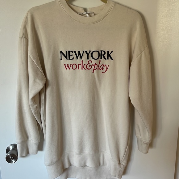 Frame New York Work & Play cream crewneck, size xs oversized - Picture 2 of 8